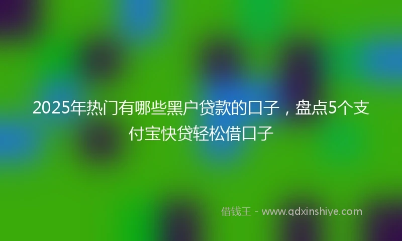 2025年热门有哪些黑户贷款的口子，盘点5个支付宝快贷轻松借口子