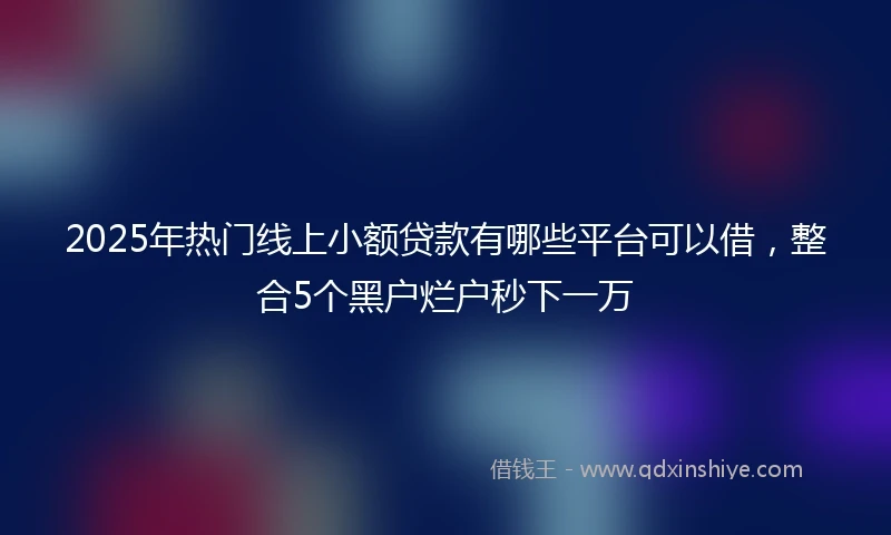 2025年热门线上小额贷款有哪些平台可以借，整合5个黑户烂户秒下一万