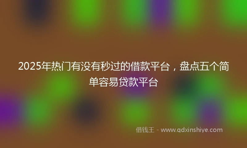 2025年热门有没有秒过的借款平台，盘点五个简单容易贷款平台