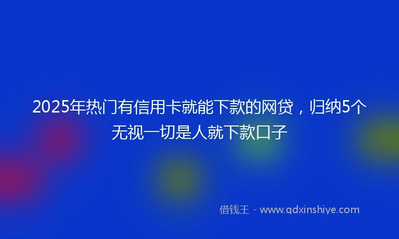 2025年热门有信用卡就能下款的网贷，归纳5个无视一切是人就下款口子