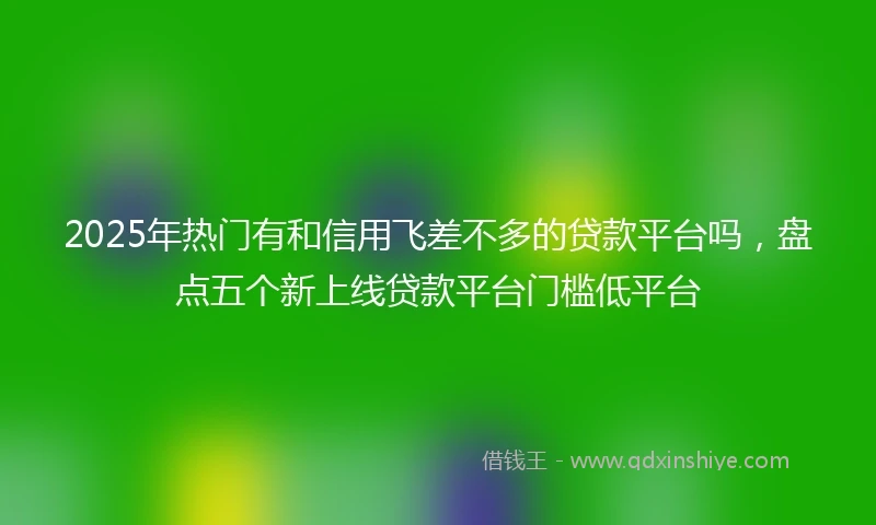 2025年热门有和信用飞差不多的贷款平台吗，盘点五个新上线贷款平台门槛低平台