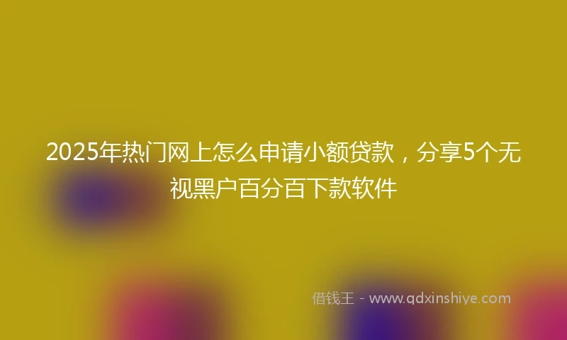2025年热门网上怎么申请小额贷款，分享5个无视黑户百分百下款软件