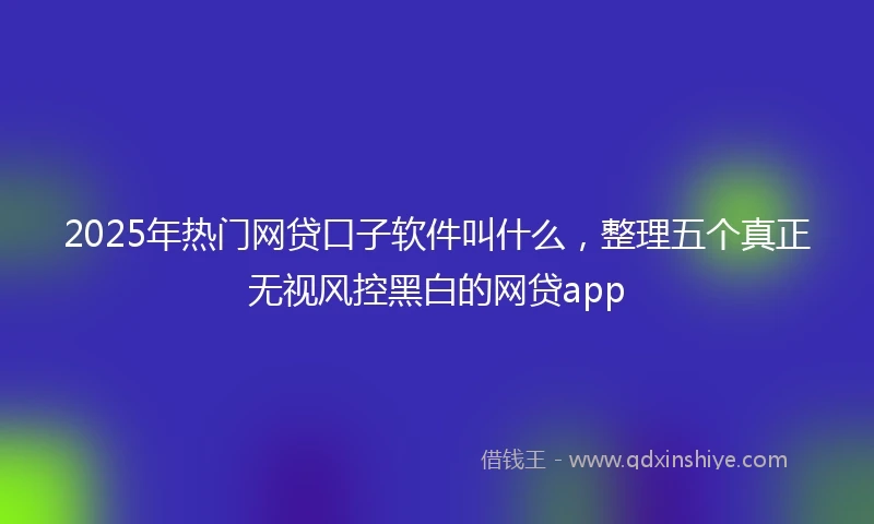2025年热门网贷口子软件叫什么，整理五个真正无视风控黑白的网贷app