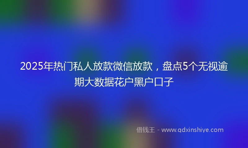 2025年热门私人放款微信放款，盘点5个无视逾期大数据花户黑户口子