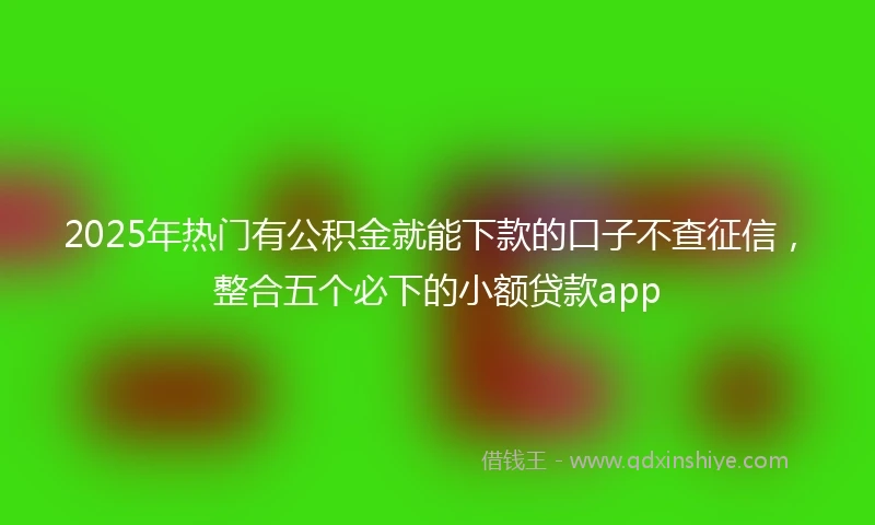 2025年热门有公积金就能下款的口子不查征信，整合五个必下的小额贷款app