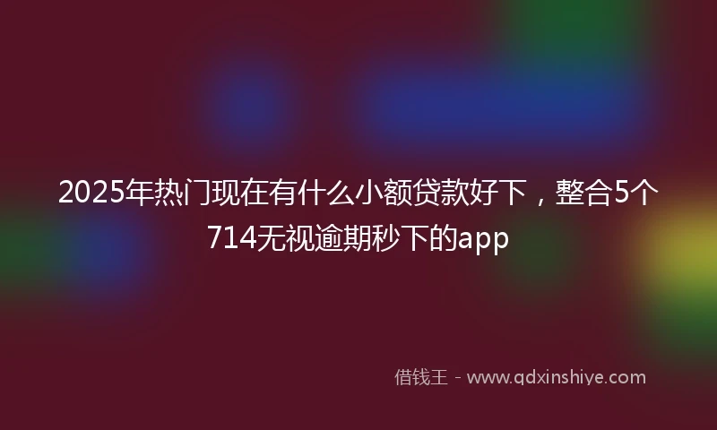 2025年热门现在有什么小额贷款好下，整合5个714无视逾期秒下的app