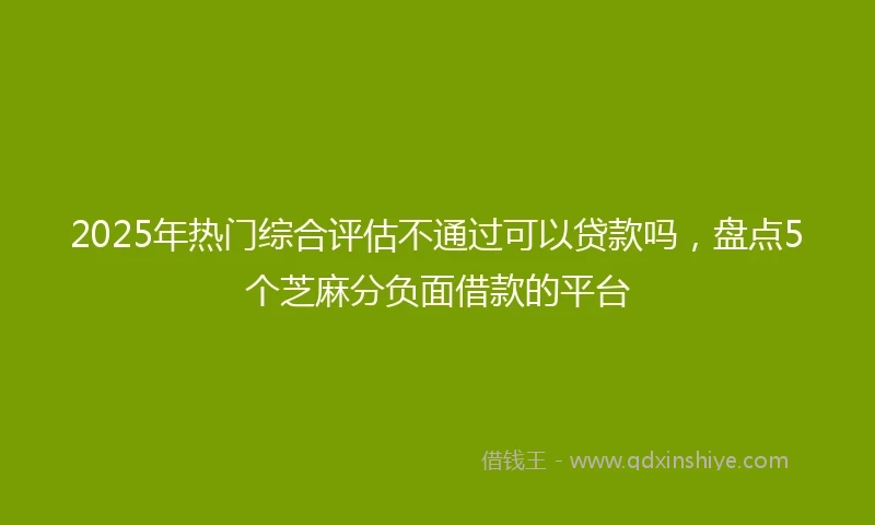 2025年热门综合评估不通过可以贷款吗，盘点5个芝麻分负面借款的平台