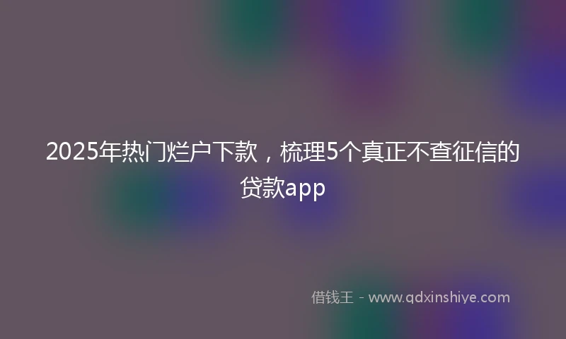 2025年热门烂户下款，梳理5个真正不查征信的贷款app