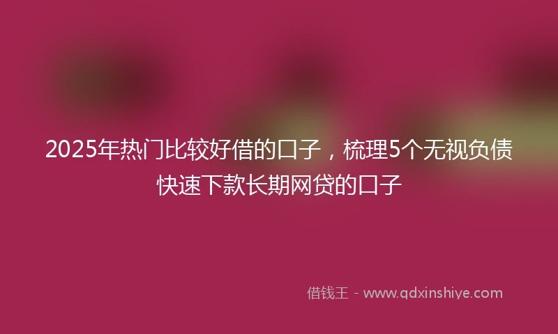 2025年热门比较好借的口子，梳理5个无视负债快速下款长期网贷的口子