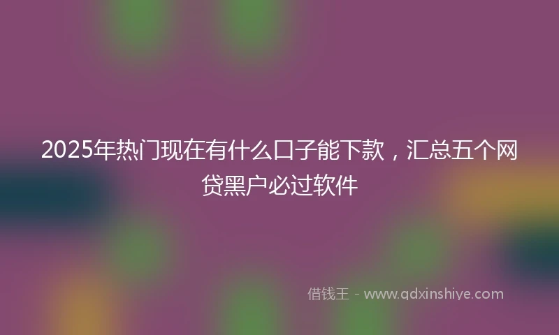 2025年热门现在有什么口子能下款，汇总五个网贷黑户必过软件
