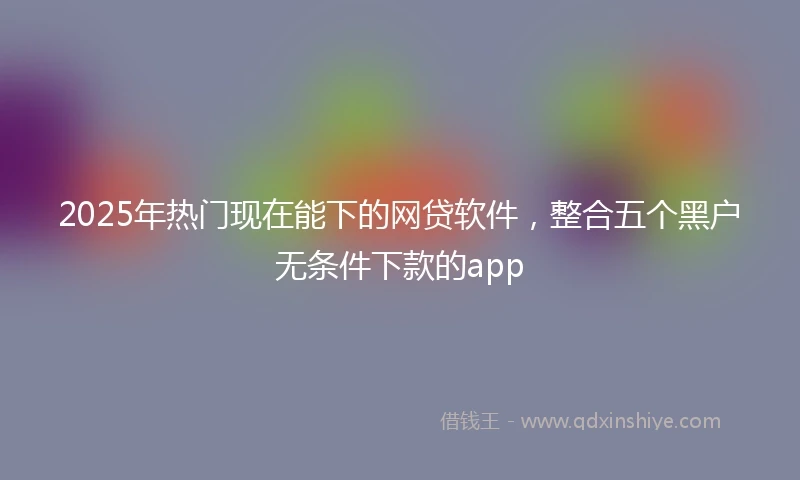 2025年热门现在能下的网贷软件，整合五个黑户无条件下款的app