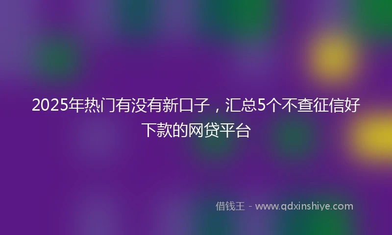 2025年热门有没有新口子，汇总5个不查征信好下款的网贷平台