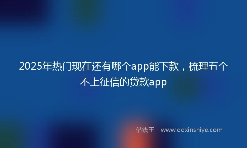 2025年热门现在还有哪个app能下款，梳理五个不上征信的贷款app