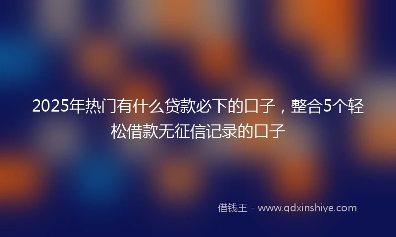 2025年热门有什么贷款必下的口子，整合5个轻松借款无征信记录的口子