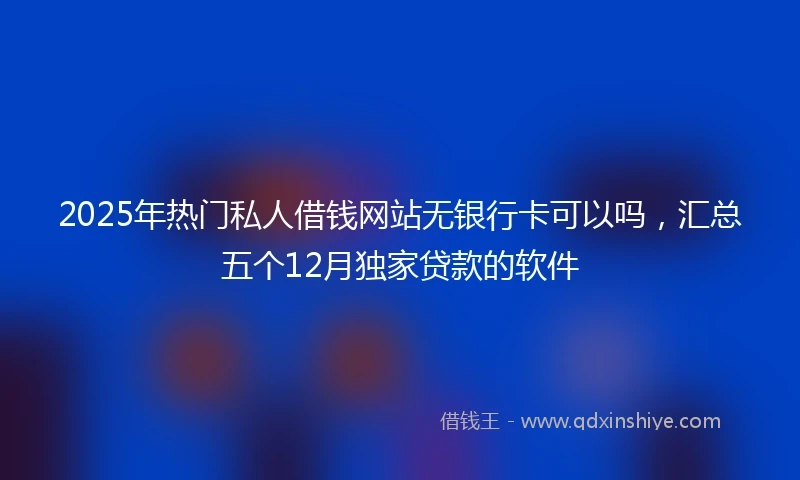 2025年热门私人借钱网站无银行卡可以吗，汇总五个12月独家贷款的软件