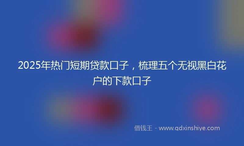 2025年热门短期贷款口子，梳理五个无视黑白花户的下款口子