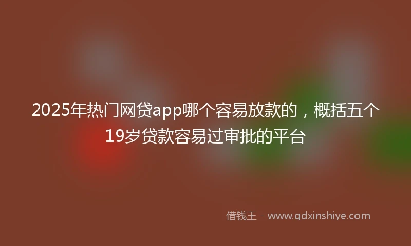 2025年热门网贷app哪个容易放款的，概括五个19岁贷款容易过审批的平台