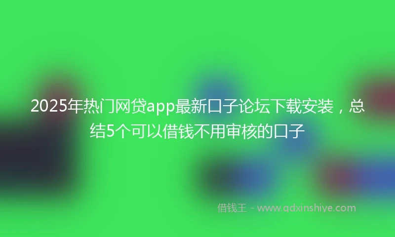 2025年热门网贷app最新口子论坛下载安装，总结5个可以借钱不用审核的口子