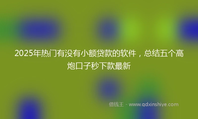 2025年热门有没有小额贷款的软件，总结五个高炮口子秒下款最新