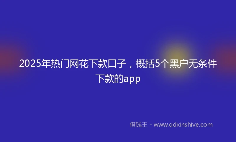 2025年热门网花下款口子，概括5个黑户无条件下款的app