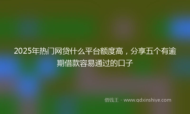 2025年热门网贷什么平台额度高，分享五个有逾期借款容易通过的口子