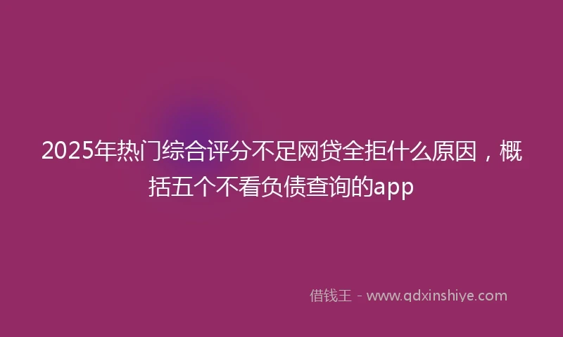 2025年热门综合评分不足网贷全拒什么原因，概括五个不看负债查询的app