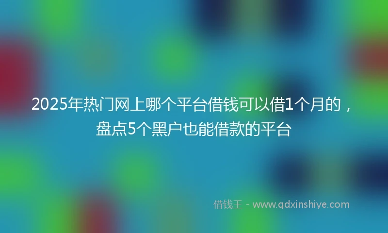2025年热门网上哪个平台借钱可以借1个月的，盘点5个黑户也能借款的平台