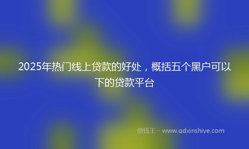 2025年热门线上贷款的好处，概括五个黑户可以下的贷款平台