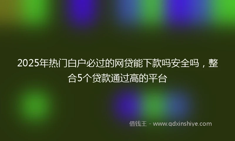 2025年热门白户必过的网贷能下款吗安全吗，整合5个贷款通过高的平台