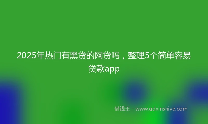 2025年热门有黑贷的网贷吗，整理5个简单容易贷款app
