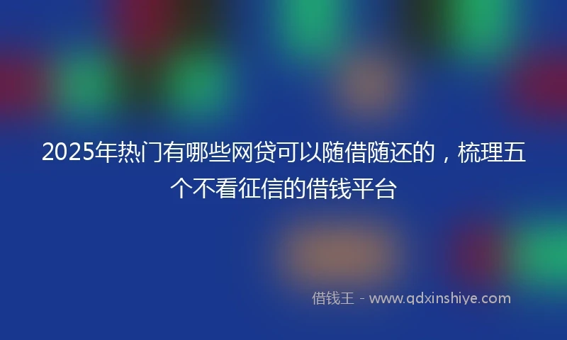 2025年热门有哪些网贷可以随借随还的，梳理五个不看征信的借钱平台