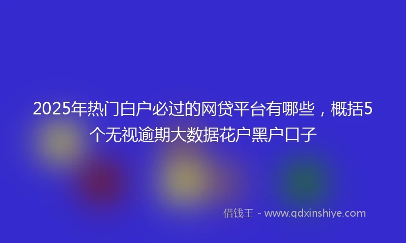 2025年热门白户必过的网贷平台有哪些，概括5个无视逾期大数据花户黑户口子
