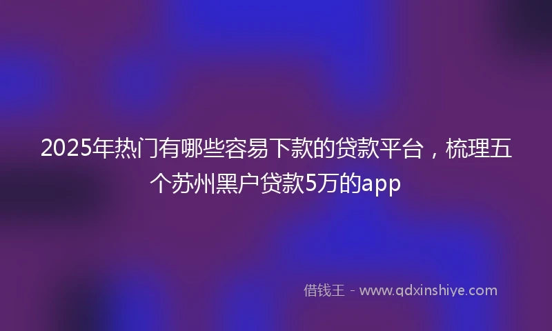 2025年热门有哪些容易下款的贷款平台，梳理五个苏州黑户贷款5万的app