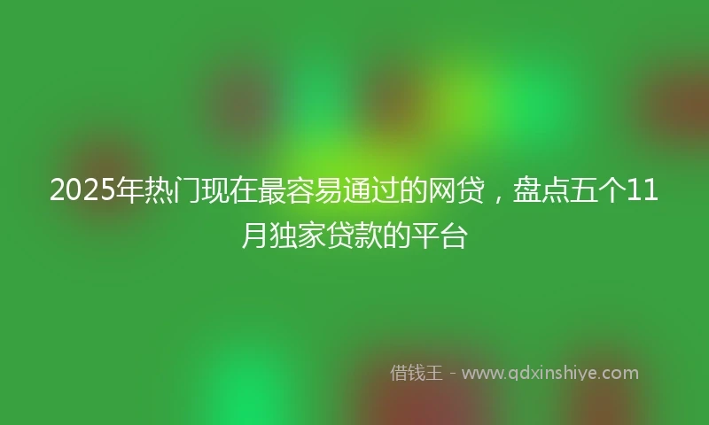 2025年热门现在最容易通过的网贷，盘点五个11月独家贷款的平台