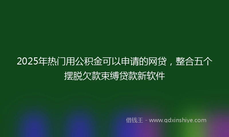 2025年热门用公积金可以申请的网贷，整合五个摆脱欠款束缚贷款新软件