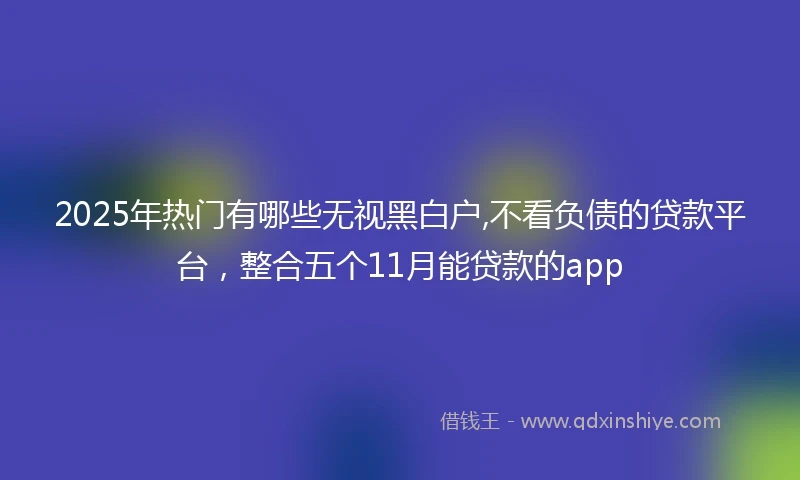 2025年热门有哪些无视黑白户,不看负债的贷款平台，整合五个11月能贷款的app