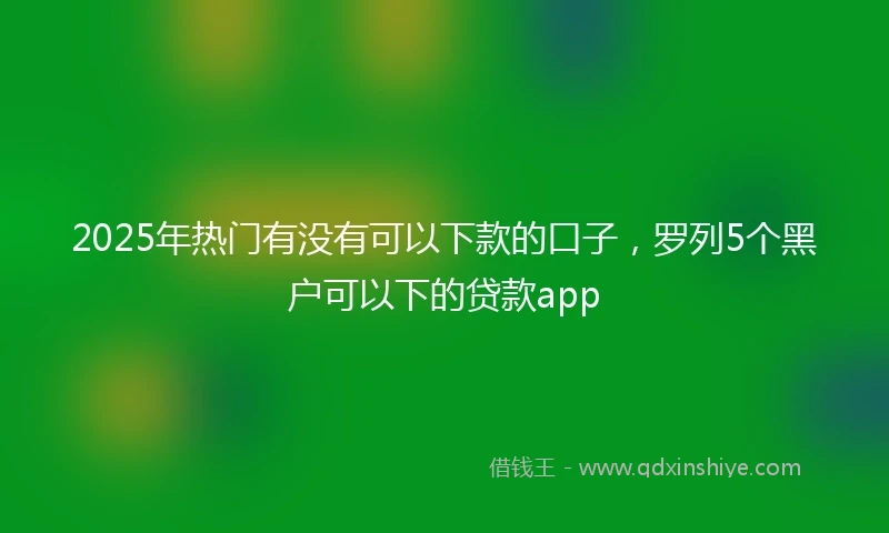 2025年热门有没有可以下款的口子，罗列5个黑户可以下的贷款app