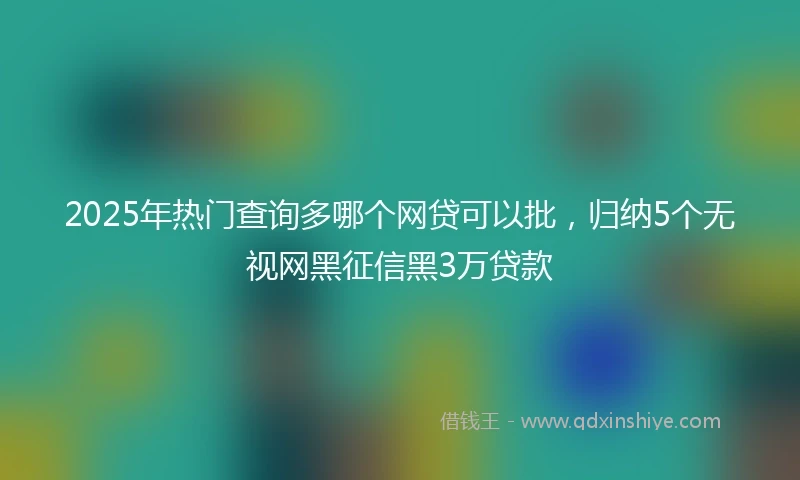 2025年热门查询多哪个网贷可以批，归纳5个无视网黑征信黑3万贷款