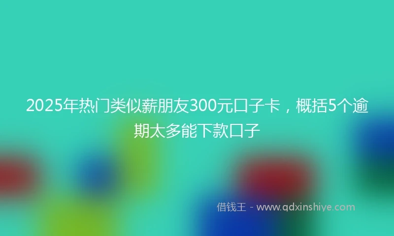 2025年热门类似薪朋友300元口子卡，概括5个逾期太多能下款口子