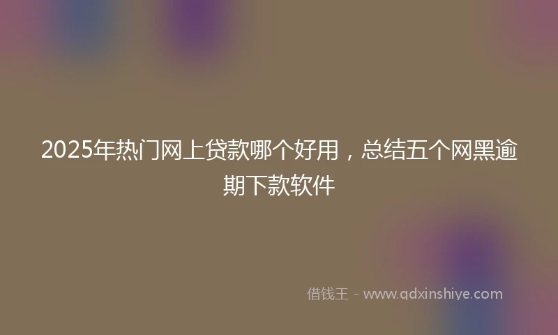 2025年热门网上贷款哪个好用，总结五个网黑逾期下款软件