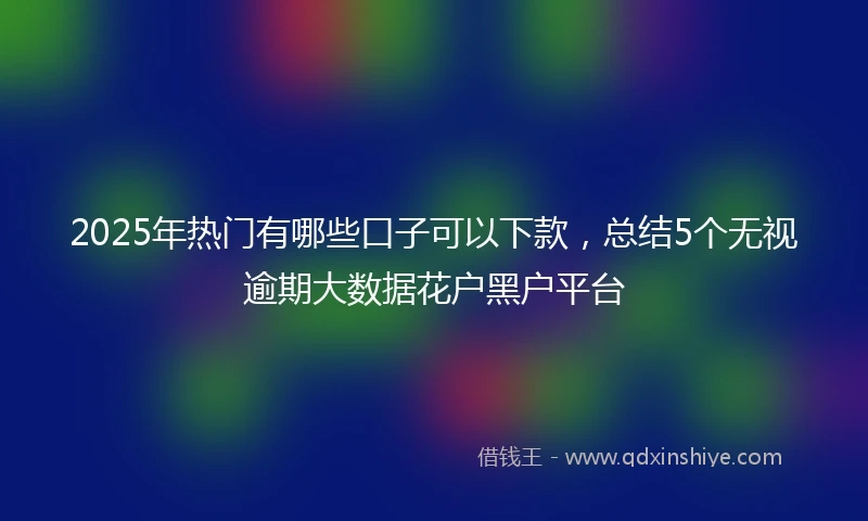 2025年热门有哪些口子可以下款，总结5个无视逾期大数据花户黑户平台