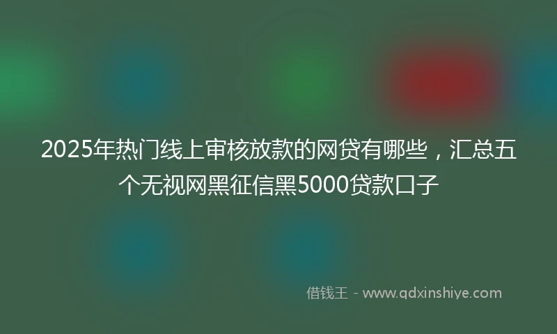 2025年热门线上审核放款的网贷有哪些，汇总五个无视网黑征信黑5000贷款口子