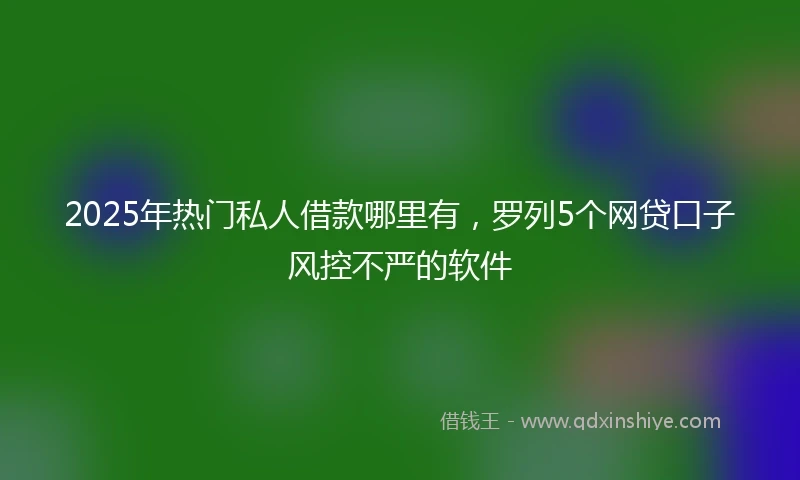 2025年热门私人借款哪里有，罗列5个网贷口子风控不严的软件