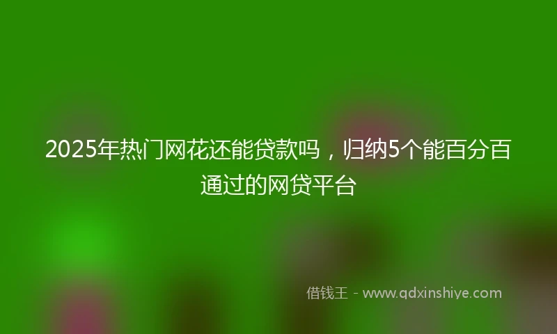 2025年热门网花还能贷款吗，归纳5个能百分百通过的网贷平台