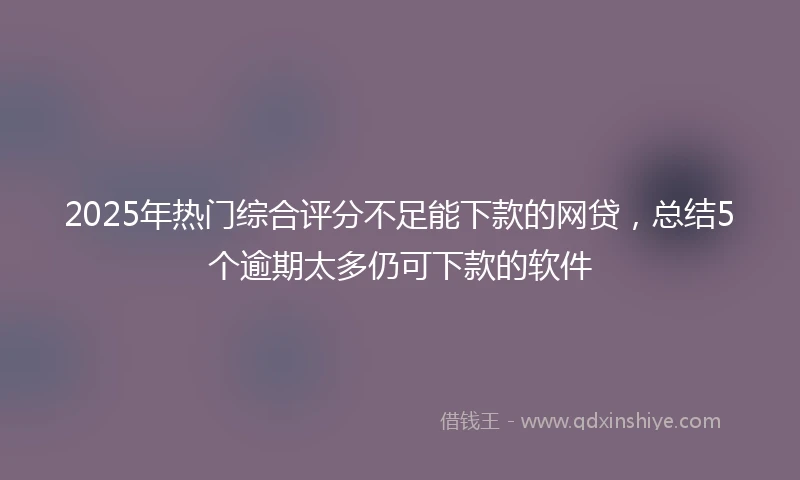2025年热门综合评分不足能下款的网贷，总结5个逾期太多仍可下款的软件