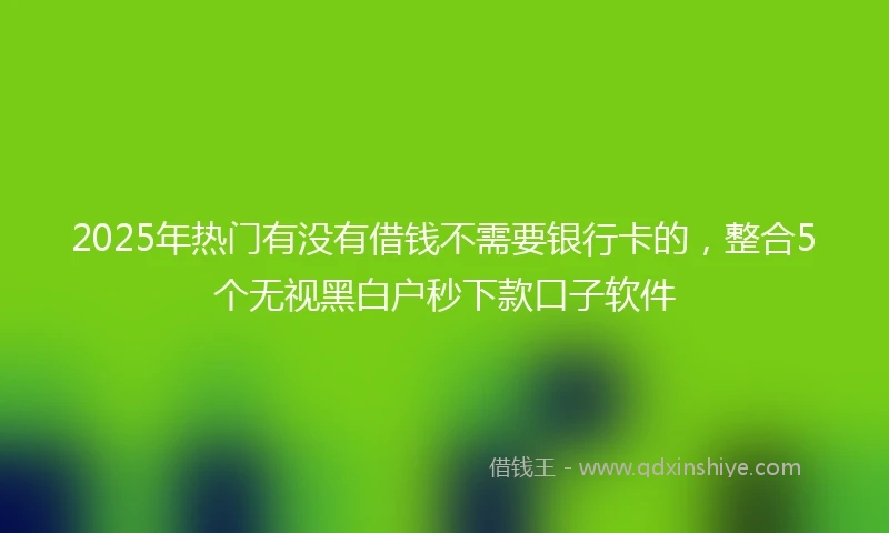 2025年热门有没有借钱不需要银行卡的，整合5个无视黑白户秒下款口子软件