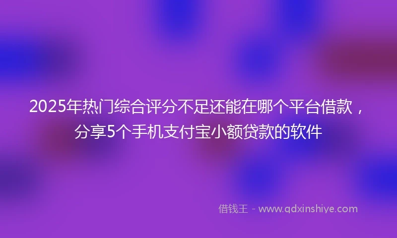 2025年热门综合评分不足还能在哪个平台借款，分享5个手机支付宝小额贷款的软件