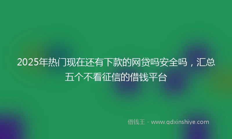 2025年热门现在还有下款的网贷吗安全吗，汇总五个不看征信的借钱平台