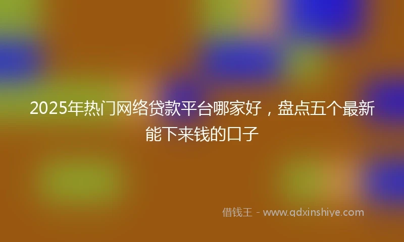2025年热门网络贷款平台哪家好，盘点五个最新能下来钱的口子