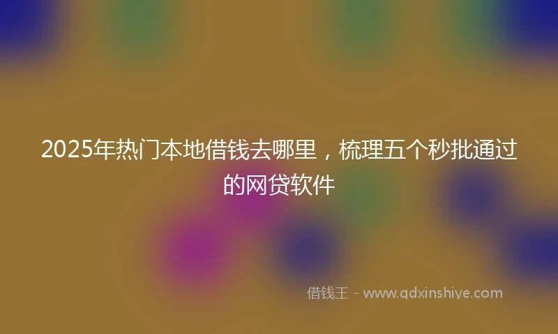 2025年热门本地借钱去哪里，梳理五个秒批通过的网贷软件